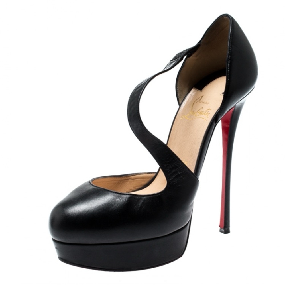 Christian Louboutin Black Leather Decalcoco Pumps